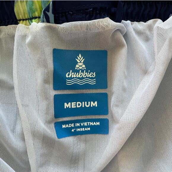 Mens Chubbies 4" Inseam Blue Rooster Swim Trunks size M - Picture 3 of 7